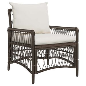 vidaXL Sodo Kėdė su pagalve Ruda 73 x 61 x 77 cm poliratanas