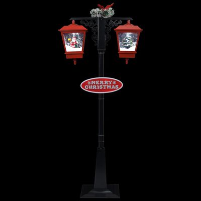 vidaXL Kalėdinis gatvės šviestuvas, juodas/raudonas, 81x40x188cm, PVC