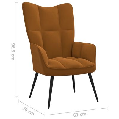 vidaXL Poilsio kėdė, rudos spalvos, aksomas
