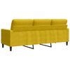 vidaXL Trivietė sofa, geltonos spalvos, 180cm, aksomas