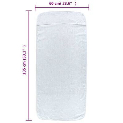 vidaXL Paplūdimio rankšluosčiai, 4vnt., balti, 60x135cm, audinys