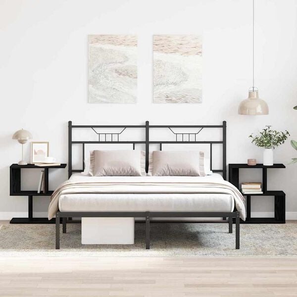 vidaXL &Scaron;alia lovos spintelė 2 pcs Juodas ąžuolas 50 x 30 x 51,5 cm