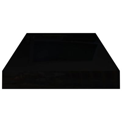 vidaXL Pakabinamos sieninės lentynos, 2vnt., juodos, 50x23x3,8cm, MDF