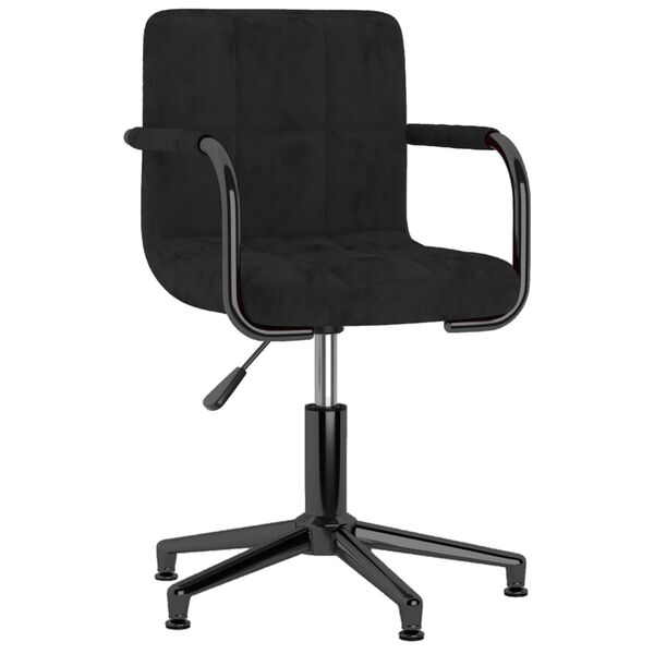 vidaXL Pasukamos valgomojo kėdės, 4vnt., juodos spalvos, aksomas