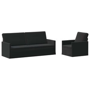 vidaXL Sofos komplektas 2 pcs Juoda Aksomas
