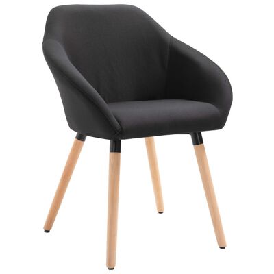 vidaXL Valgomojo kėdės, 6 vnt., juodos spalvos, audinys (3x283465)