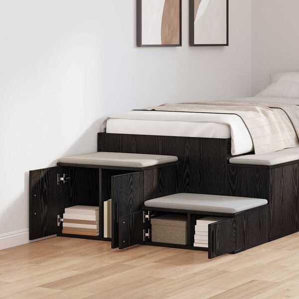 vidaXL Oppbevaringsskap 2 pcs Juodas ąžuolas 108 x 41 x 40 cm