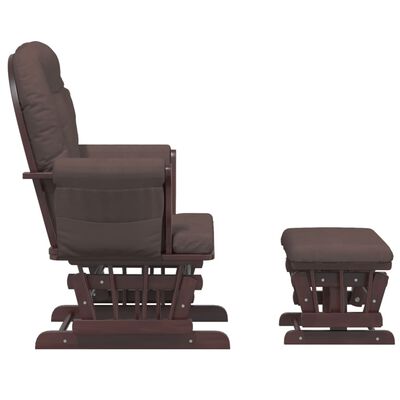 vidaXL Supama kėdė su pakoja, rudos spalvos, audinys