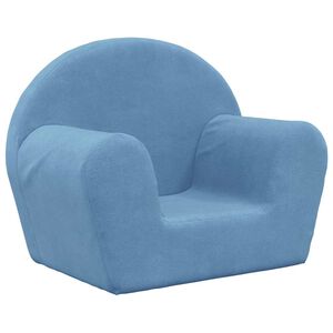 vidaXL Vaiki&scaron;ka sofa, mėlynos spalvos, mink&scaron;tas pliu&scaron;as