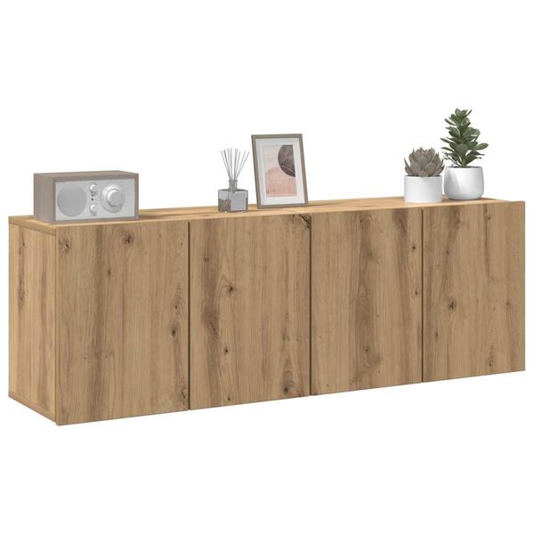 vidaXL Sieninės TV spintelės, 2vnt., ąžuolo, 60x30x41cm