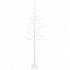 vidaXL Beržinė Kalėdų eglutė Balta 25 x 25 x 240 cm Plastmasė 493 LED
