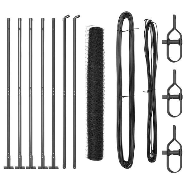 vidaXL Tvorelės stulpas Pilka 10 x 1,2 m (36 mm tinklas)