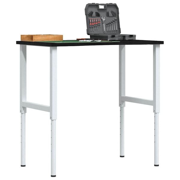 vidaXL Darbastalis, tamsiai rudas, 100x60x(71,5-98)cm, ąžuolo masyvas