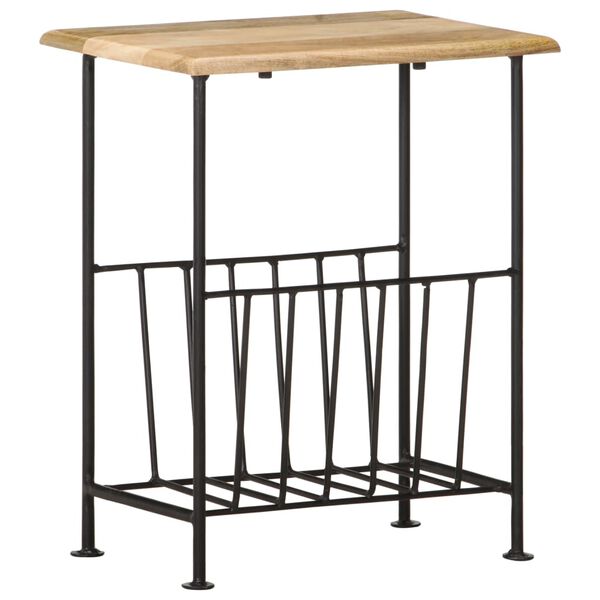 vidaXL Stovas žurnalams, 40x30x50cm, mango medienos masyvas ir plienas