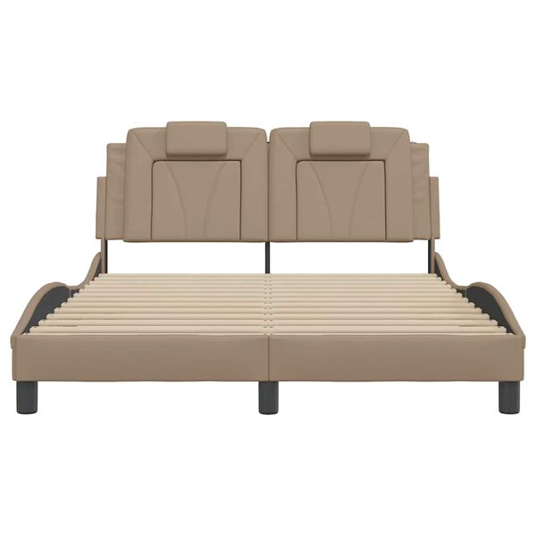 vidaXL Lovos rėmas, Viana, be čiužinio, kapučino, 140x200cm, dirbtinė oda