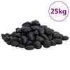 vidaXL Poliruoti akmenukai, juodos spalvos, 25kg, 2&ndash;5cm