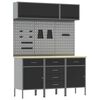 vidaXL Darbo spintos rinkinys su stalčių su saugykla 8 pcs Juoda