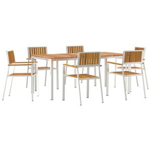 vidaXL Lauko valgomojo komplektas 7 pcs