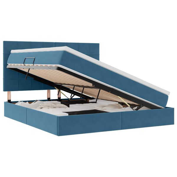 vidaXL Lova su daiktų laikymo vieta ir čiužiniu 180 x 200 cm Aksomas