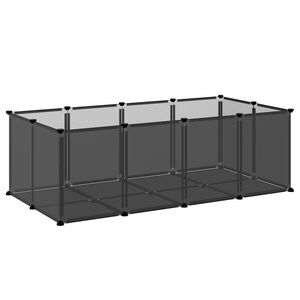 vidaXL Narvas mažiems gyvūnams, juodas, 144x74x46,5cm, PP ir plienas