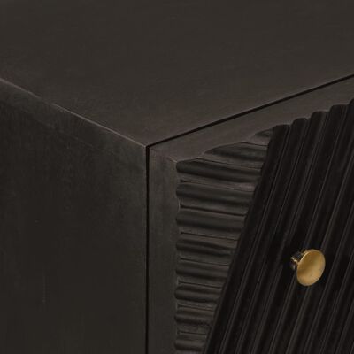 vidaXL Komoda su stalčiais, juoda, 55x30x76cm, mango masyvas/geležis