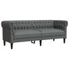 vidaXL Trivietė chesterfield sofa, tamsiai pilkos spalvos, audinys