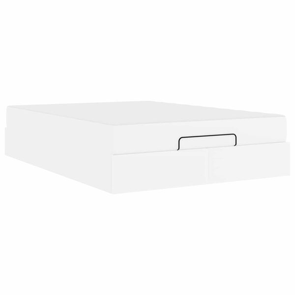 vidaXL Lovos rėmas su čiužiniu su čiužiniu 2 pcs Balta PVC