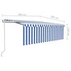 vidaXL Automatiniu būdu ištraukiama markizė, mėlyna ir balta, 4x3m