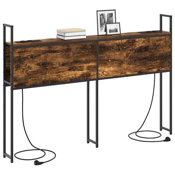 vidaXL Saugojimo Lovos Atlo&scaron;as su Įkrovimo Stotimi Dūminio ąžuolo