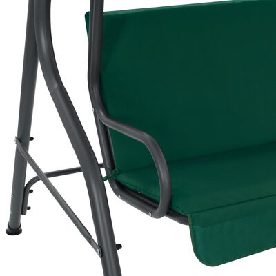 vidaXL Sodo sūpynės-suoliukas, žalias, 170x110x153cm, audinys