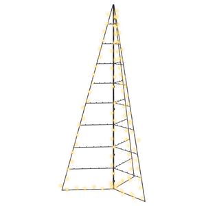 vidaXL Metalinė eglutė su LED KUOPIO 210 cm &Scaron;ilta balta Plienas Juoda