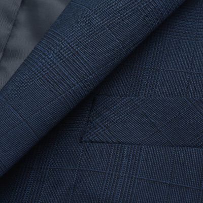 vidaXL Vyriškas 2 dalių languotas kostiumas, mėlynas, 48