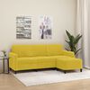 vidaXL Trivietė sofa su pakoja, geltonos spalvos, 180cm, aksomas