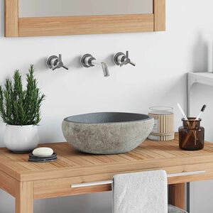 vidaXL Praustuvas, (29-38)x(24-31)cm, upės akmuo, ovalo formos