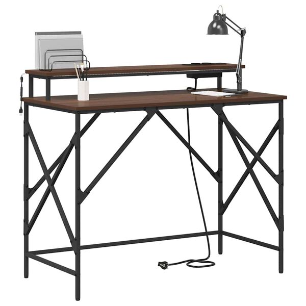 vidaXL Stalas Rudas ąžuolas 100 x 50 x 86,5 cm Apdirbta mediena