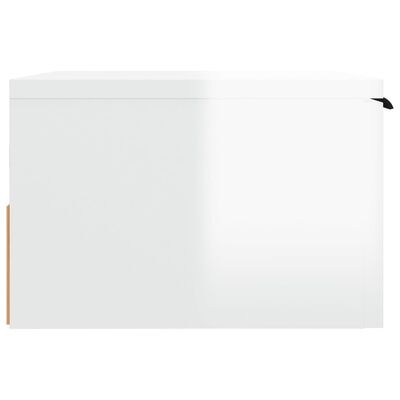 vidaXL Prie sienos montuojama naktinė spintelė, balta, 34x30x20cm