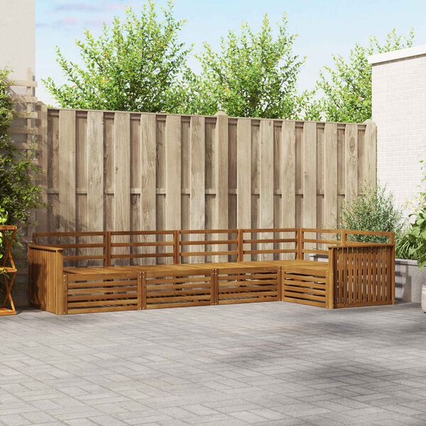 vidaXL Lauko sofos komplektas 5 pcs Natūrali Kietos akacijos mediena