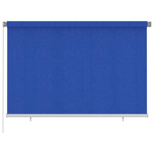 vidaXL Lauko roletas, 225 (plotis) x 140 (auk&scaron;tis) cm, mėlynos spalvos, HDPE