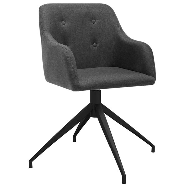 vidaXL Pasukamos valgomojo kėdės, 2vnt., tamsiai pilkos, audinys