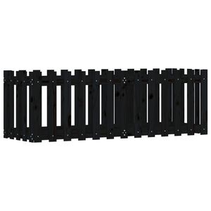 vidaXL Sodo lovelis, juodas, 150x50x50cm, pu&scaron;is, tvorelės dizaino