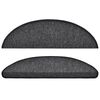 vidaXL Laiptų kilimėliai, 15 vnt., 56x17x3 cm, antracito spalvos, pusapvaliai