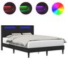 vidaXL Lovos rėmas su LED juostelėmis Juoda 160 x 200 cm Dirbtinė oda