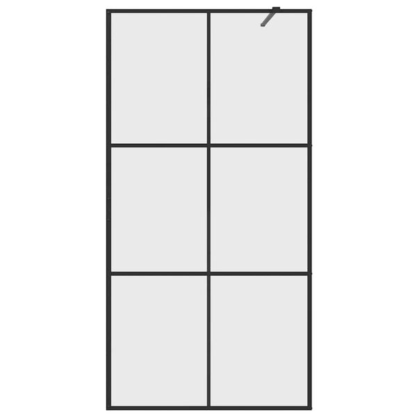 vidaXL Dušo sienelė su skaidriu ESG stiklu, juodos spalvos, 100x195cm