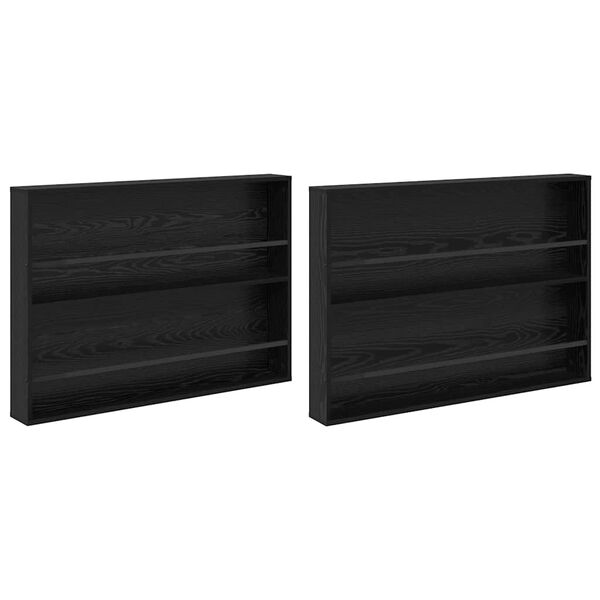 vidaXL Žurnalų stovas su lentyna 2 pcs Juodas ąžuolas 100 x 12 x 70 cm