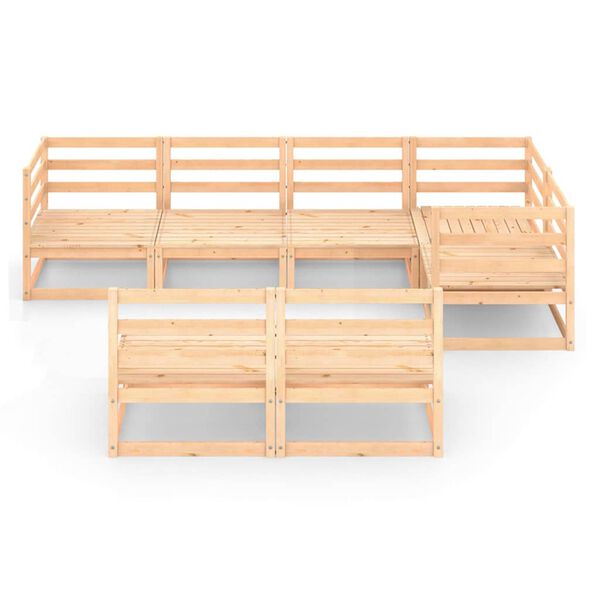 vidaXL Sodo poilsio baldų komplektas, 7 dalių, pu&scaron;ies medienos masyvas