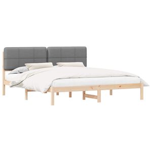 vidaXL Lovo rėmas su apmu&scaron;tu galvūgaliu &Scaron;viesiai pilka 180 x 200 cm