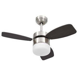 vidaXL Lubinis ventiliatorius su ap&scaron;vietimu ir pulteliu, rudas, 76cm