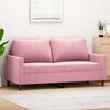 vidaXL Dvivietė sofa, rožinės spalvos, 140cm, aksomas