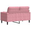 vidaXL Dvivietė sofa su pagalvėlėmis, rožinės spalvos, 120cm, aksomas