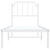vidaXL Metalinis lovos rėmas su galvūgaliu, baltos spalvos, 80x200cm